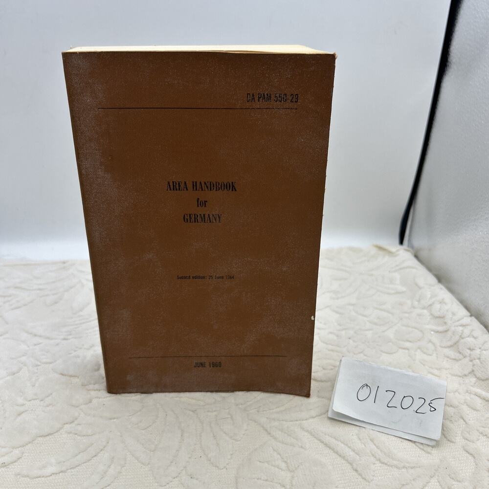 Military handbook, Rare DA Pam #550-29, Area Handbook for Germany June 1960